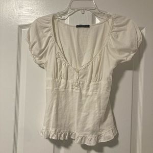 Brandy Melville white short sleeve blouse